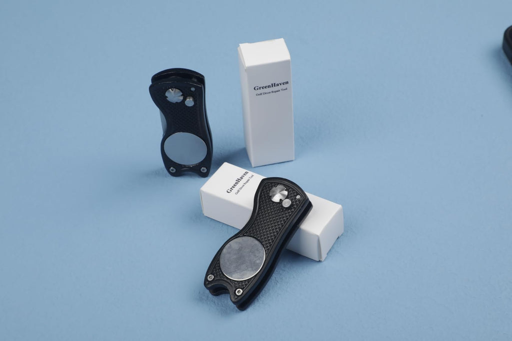 GreenHaven 2-6 Pack Golf Divot Repair Tool for Golfers Foldable Metal Green Tool with Magnetic Putt Alignment Ball Marker Pop-up Fork Tine with Sturdy Aluminum Alloy Handle