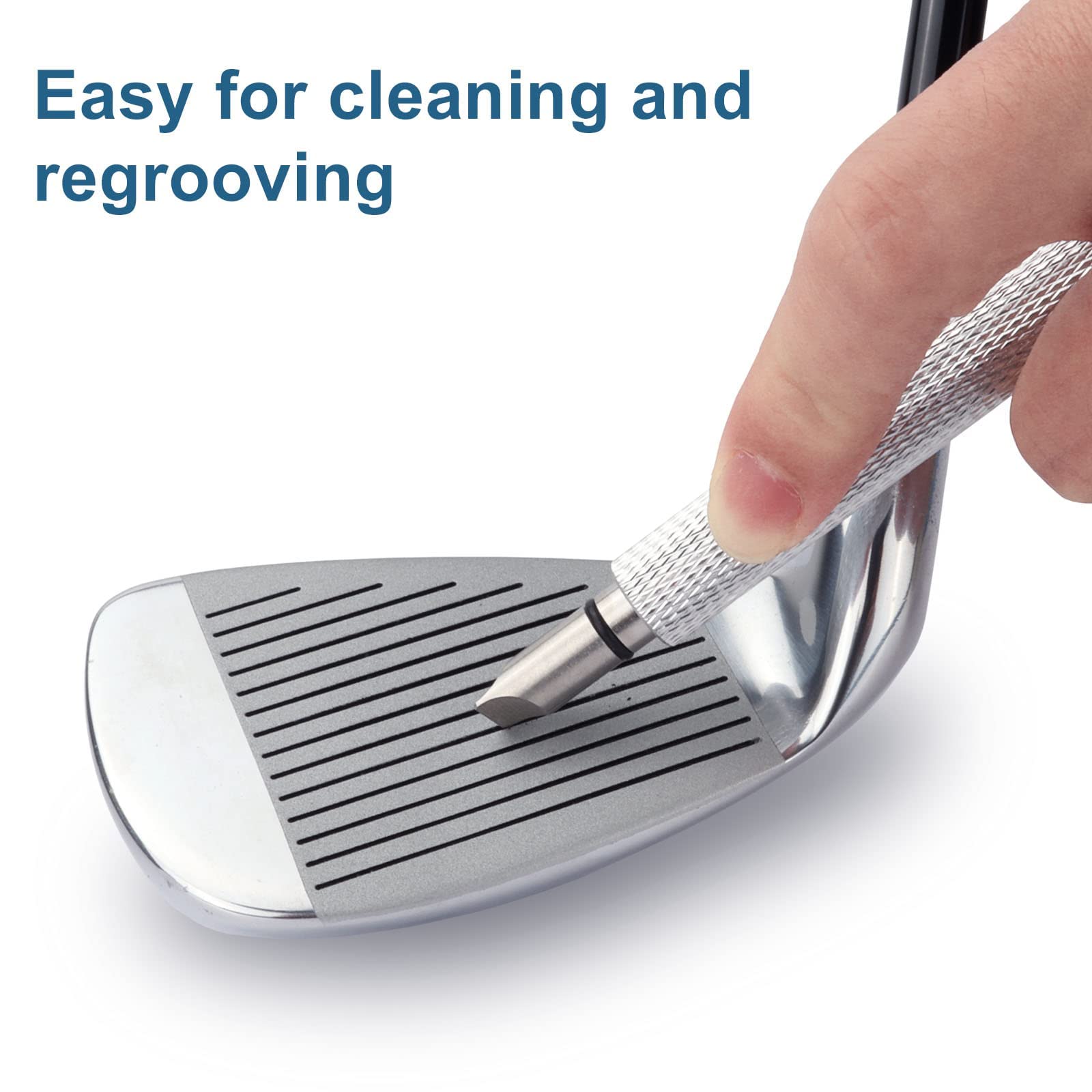 Bulex Golf Club Groove Sharpener, Re-Grooving Tool and Cleaner for Wedges & Irons - Generate Optimal Backspin - Suitable for U & V-Grooves