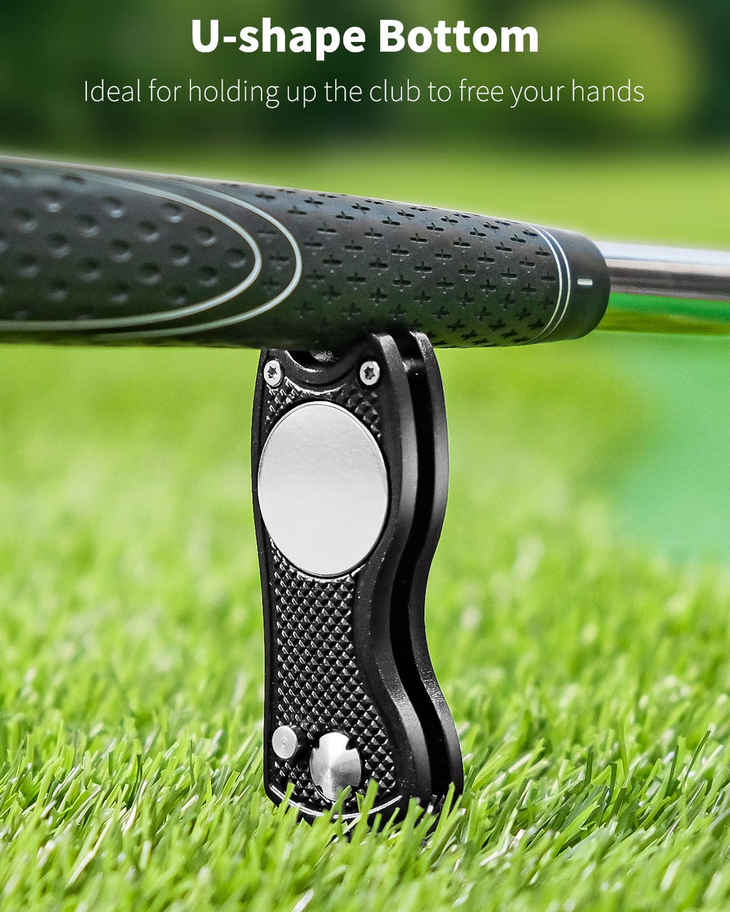 GreenHaven 2-6 Pack Golf Divot Repair Tool for Golfers Foldable Metal Green Tool with Magnetic Putt Alignment Ball Marker Pop-up Fork Tine with Sturdy Aluminum Alloy Handle