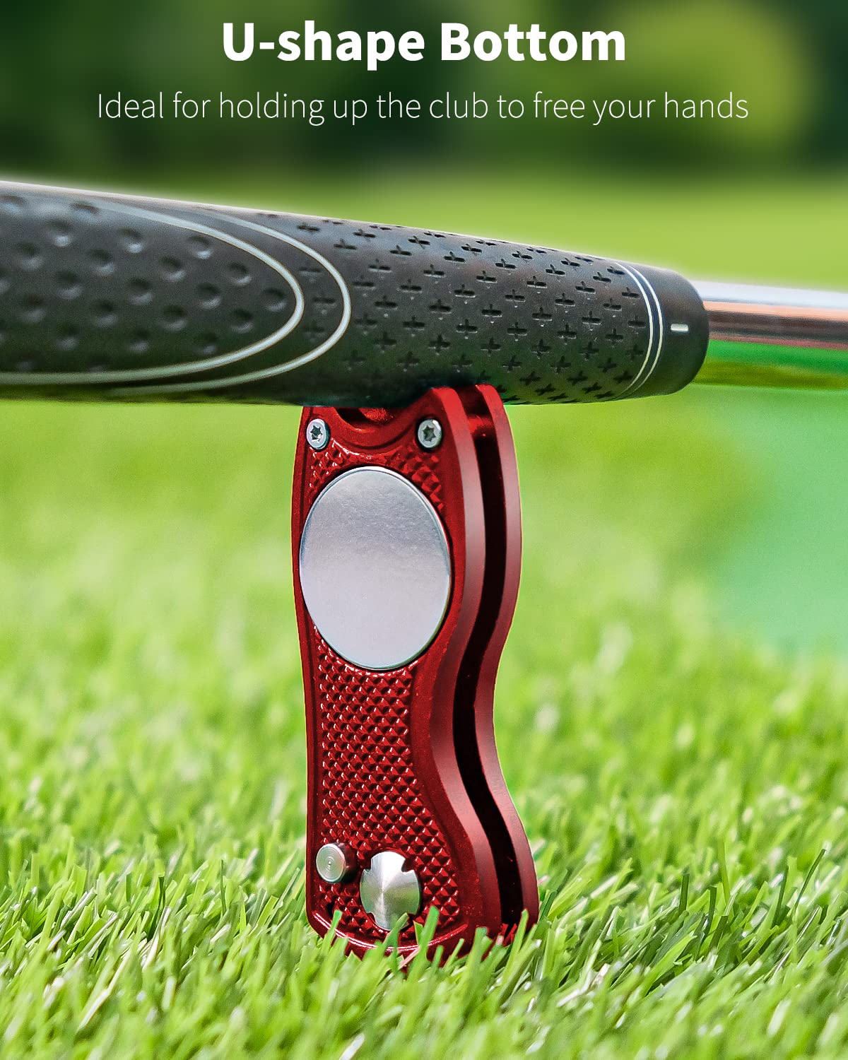 GreenHaven 2-6 Pack Golf Divot Repair Tool for Golfers Foldable Metal Green Tool with Magnetic Putt Alignment Ball Marker Pop-up Fork Tine with Sturdy Aluminum Alloy Handle