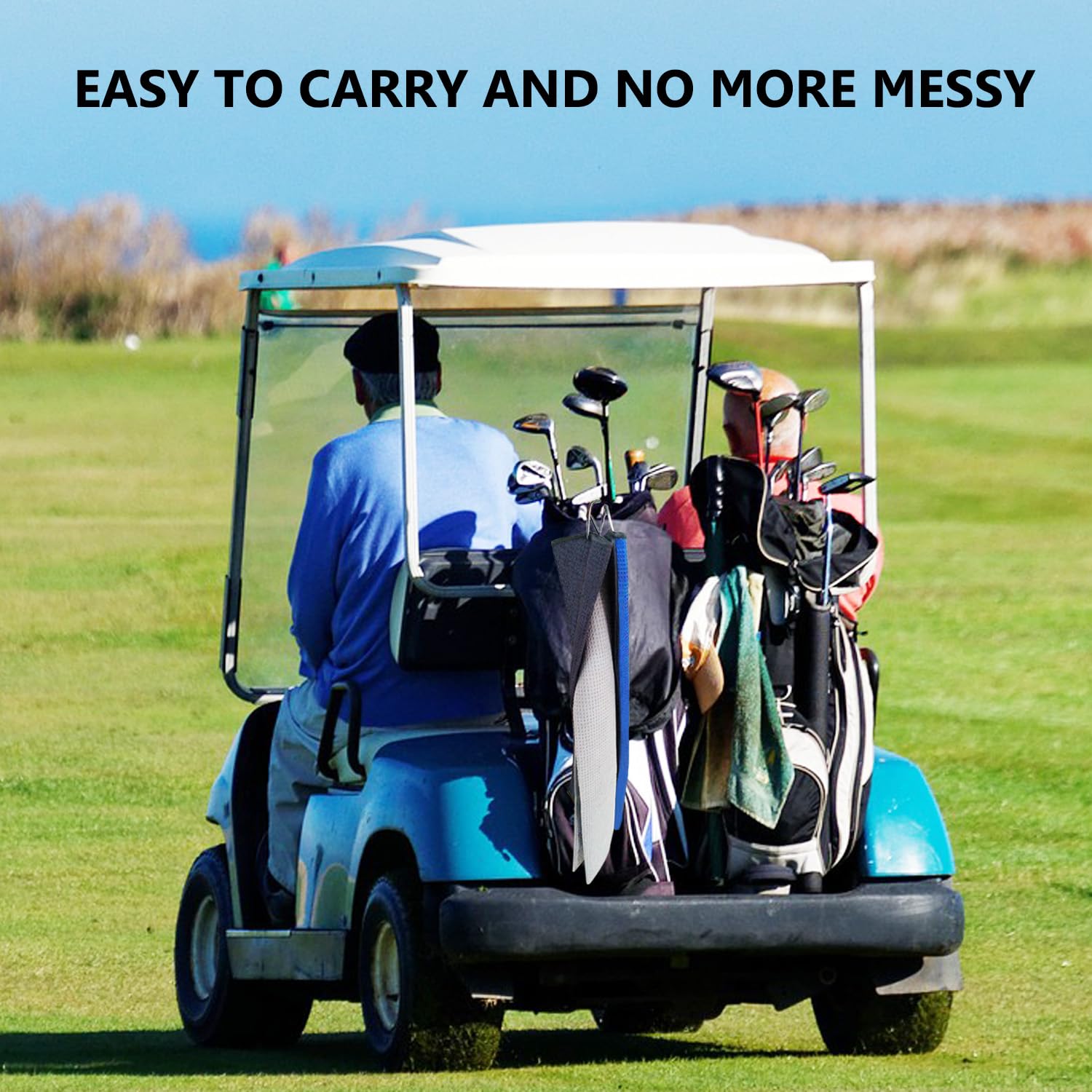 3 Pack Large Golf Towels, 16" x 24" Tri-Fold Portable Microfiber Fabric Waffle Pattern Golf Towel for Golf Bag with Carabiner Clip to Quickly Remove Sand, Mud, Dirt and Sweat