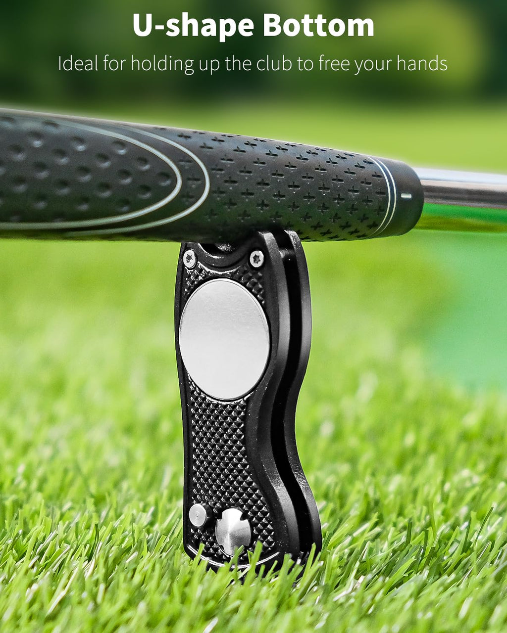 GreenHaven 2-6 Pack Golf Divot Repair Tool for Golfers Foldable Metal Green Tool with Magnetic Putt Alignment Ball Marker Pop-up Fork Tine with Sturdy Aluminum Alloy Handle