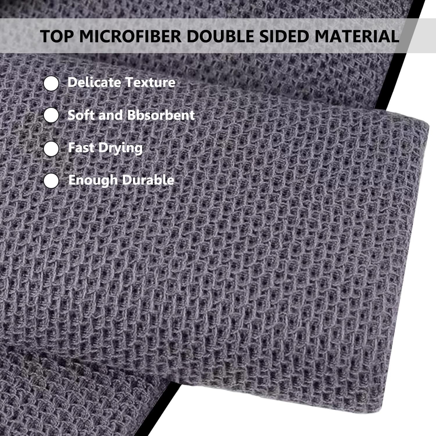 3 Pack Large Golf Towels, 16" x 24" Tri-Fold Portable Microfiber Fabric Waffle Pattern Golf Towel for Golf Bag with Carabiner Clip to Quickly Remove Sand, Mud, Dirt and Sweat